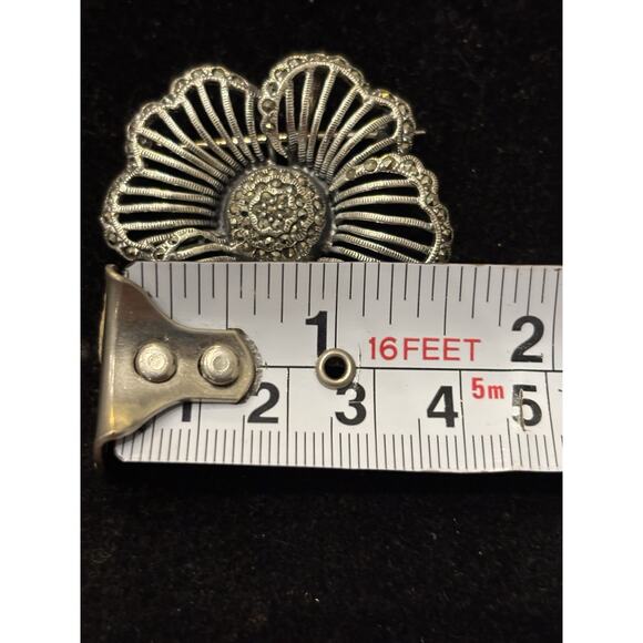 Sterling Silver DBJ Dee Berkeley 1.5” Flower Pendant Brooch Sparkle 925 12.16g - Picture 4 of 6